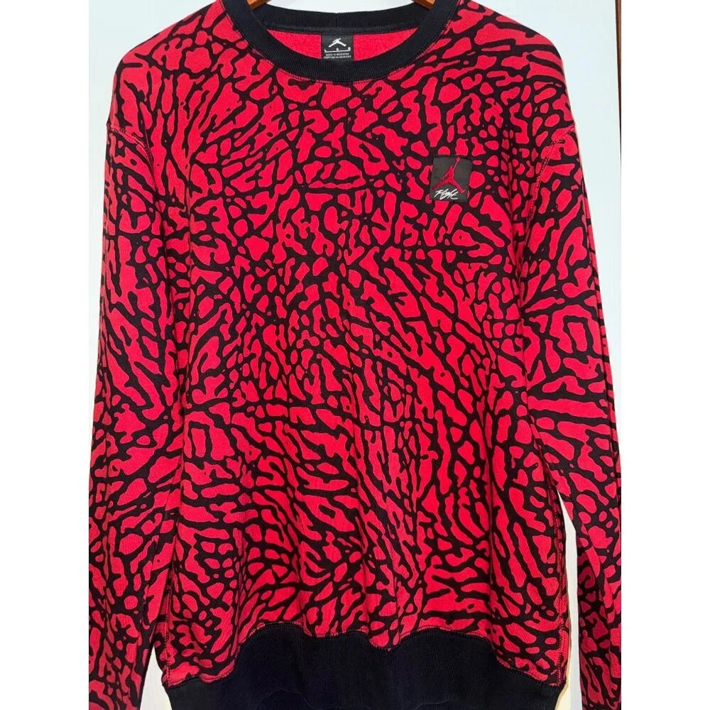 Vintage 90's Nike Air Jordan Prime Flight Elephant Print‎ Sweatshirt Sz Large